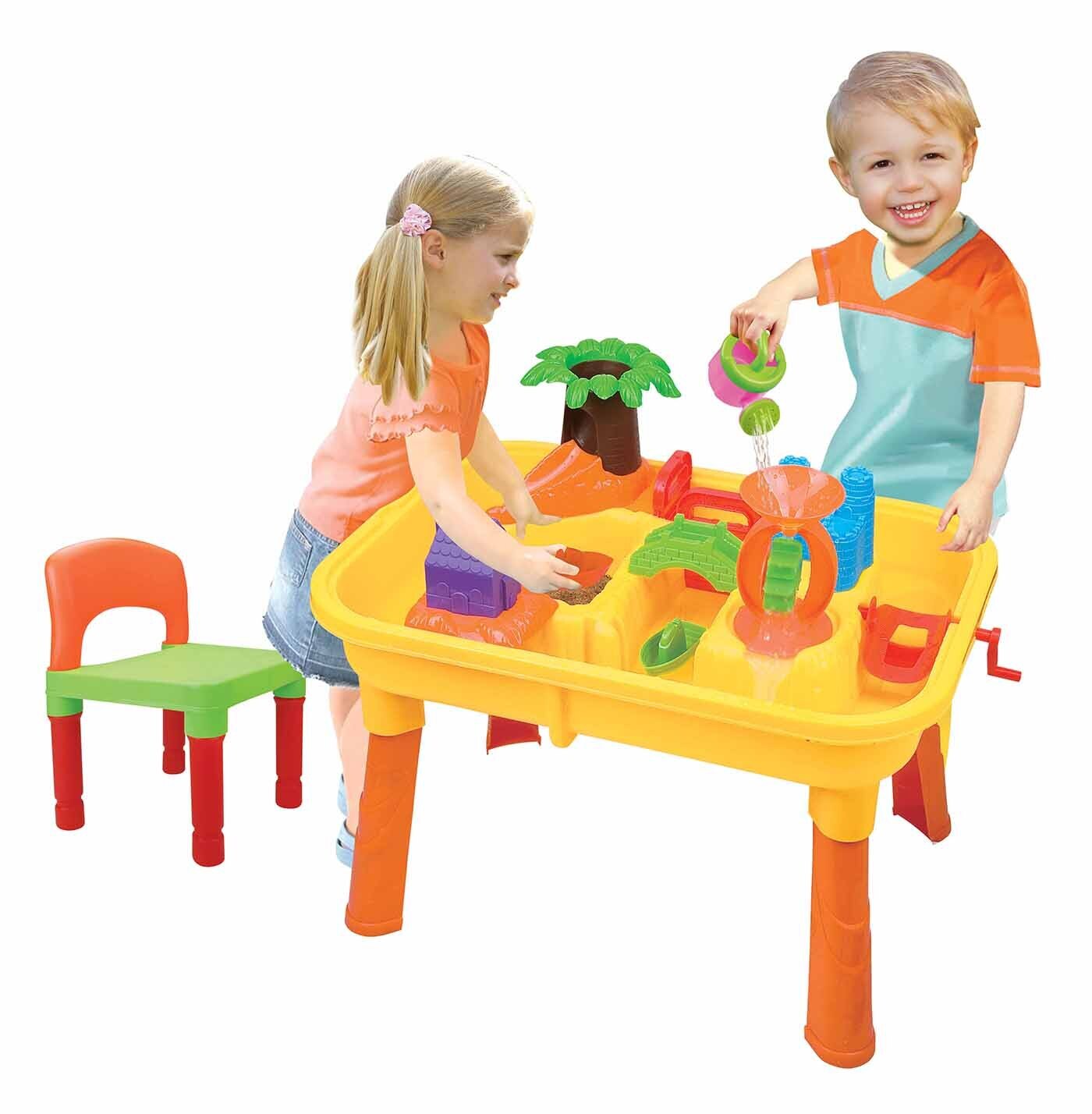 Children's 2-in-1 Sand & Water Table 61cm x 42cm x 40.5cm with 18 Accessories - SuperSaverAU - view 3
