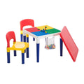 2-in-1 Building Blocks Table Set with 2 Chairs and 100 Blocks Compatible with LEGO - SuperSaverAU - view 1
