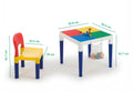 2-in-1 Building Blocks Table Set with 2 Chairs and 100 Blocks Compatible with LEGO - SuperSaverAU - view 3