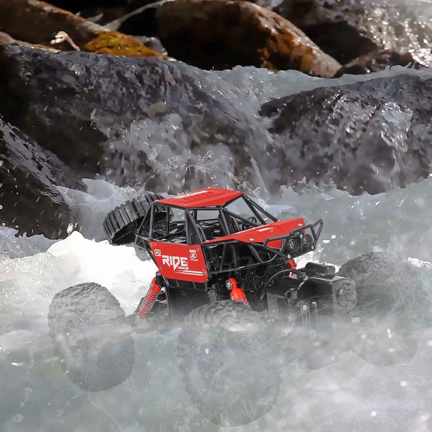 Remote Control Amphibious Car 1:14 Scale Waterproof 4WD Black or Red