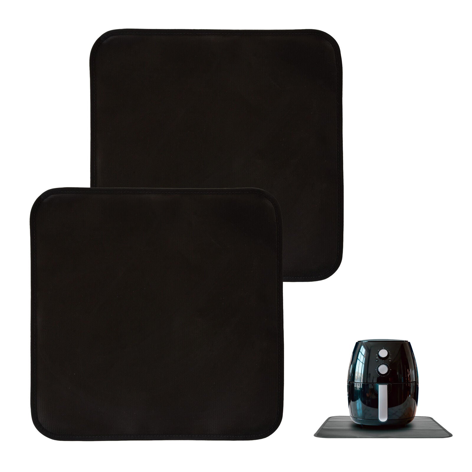 Premium 2 Pack Air Fryer Benchtop Protector Mats 40x40cm Heat Resistant