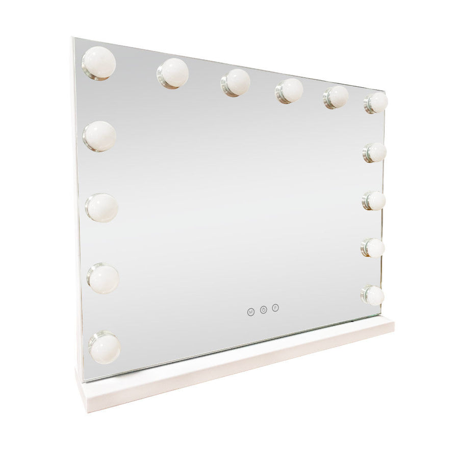 Lenoxx White Hollywood LED Beauty Mirror 14 Bulbs 50x42cm USB-A USB-C