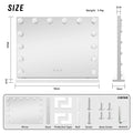 Lenoxx White Hollywood LED Beauty Mirror 14 Bulbs 50x42cm USB-A USB-C