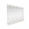 Lenoxx White Hollywood LED Beauty Mirror 15 Bulbs 58x48cm USB-A USB-C