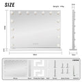 Lenoxx White Hollywood LED Beauty Mirror 15 Bulbs 58x48cm USB-A USB-C