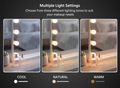 Lenoxx White Hollywood LED Beauty Mirror 15 Bulbs 58x48cm USB-A USB-C
