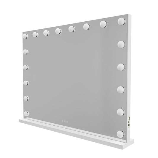 Beauty Mirror with 18 LED Bulbs - USB Ports & Colour Settings