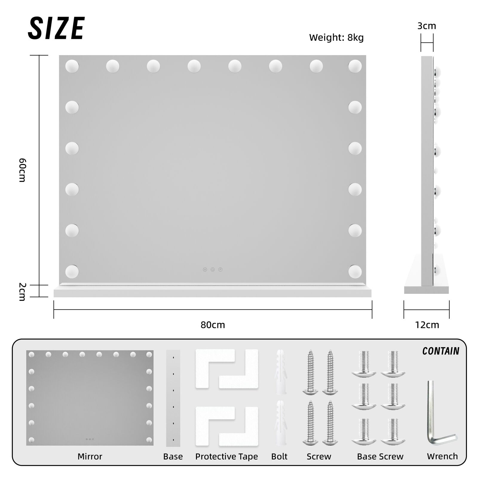 Beauty Mirror with 18 LED Bulbs - USB Ports & Colour Settings - SuperSaverAU - view 3