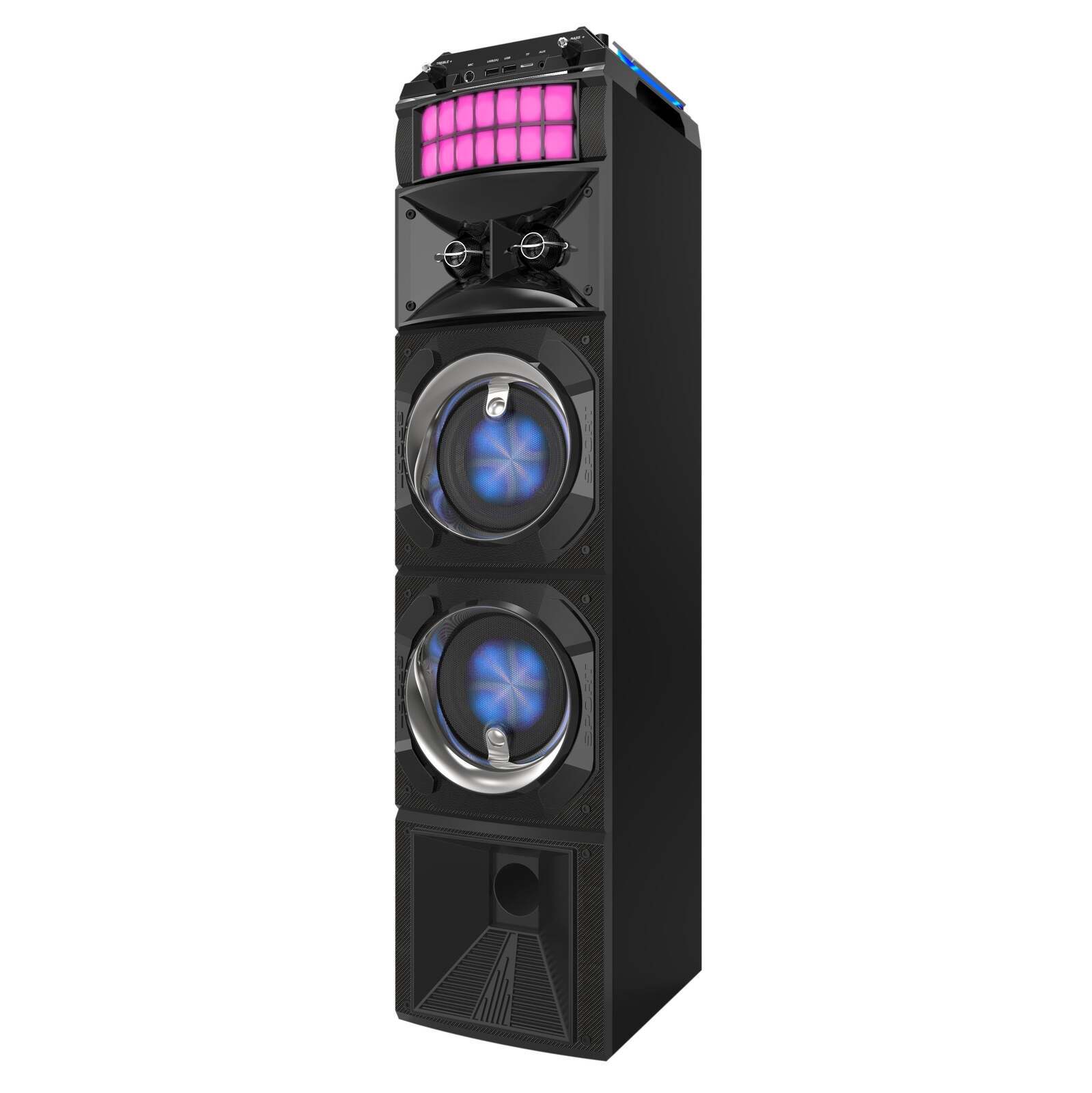 LED Stage Lights Wireless Streaming Speaker 80W RMS with Rotational Disco Lighting - SuperSaverAU - view 1