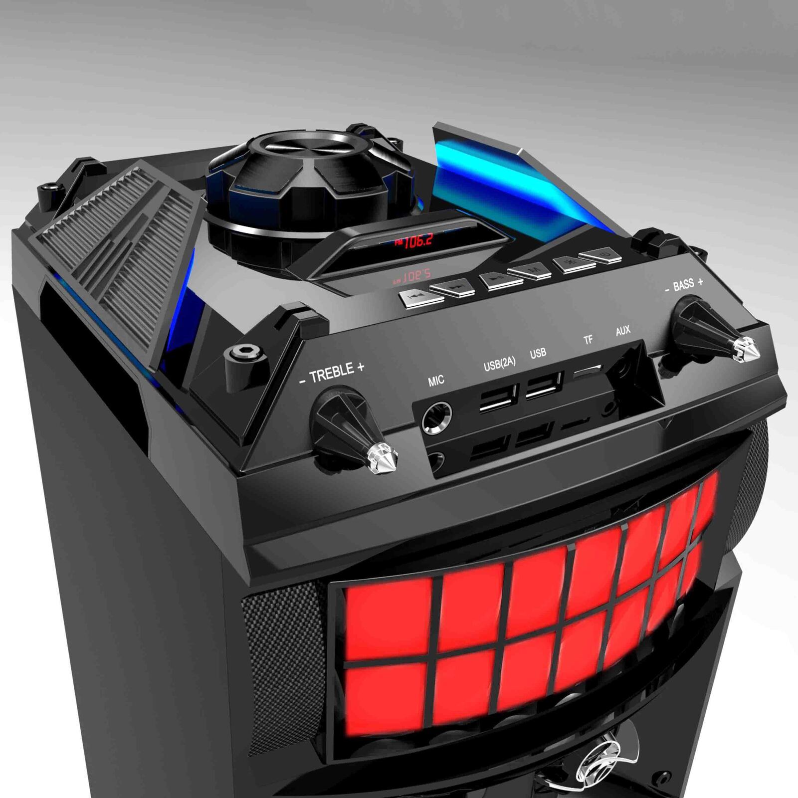 LED Stage Lights Wireless Streaming Speaker 80W RMS with Rotational Disco Lighting - SuperSaverAU - view 7