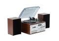 Premium Brown Audio Home Entertainment System with Turntable and Wireless Streaming