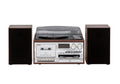 Premium Brown Audio Home Entertainment System with Turntable and Wireless Streaming