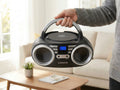 Premium Black Portable CD Player with FM Radio and AUX In