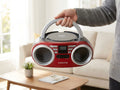 Portable Red CD with FM Radio, AUX In & 10W Speakers - SuperSaverAU - view 4