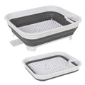 Collapsible Dish Rack 48x40x15.5cm with Utensil Section for Compact Kitchens & Camping - SuperSaverAU - view 1