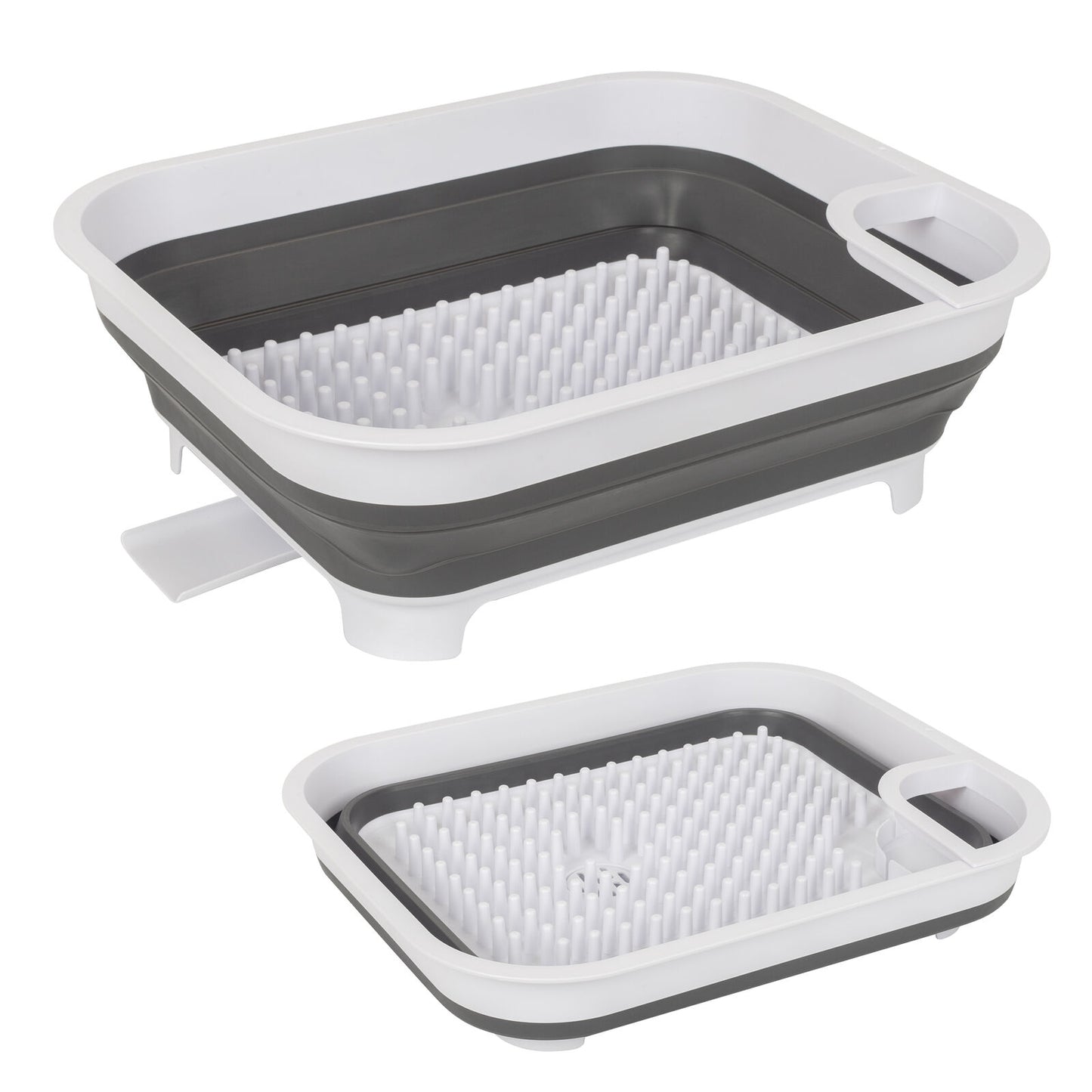 Collapsible Dish Rack 48x40x15.5cm with Utensil Section for Compact Kitchens & Camping
