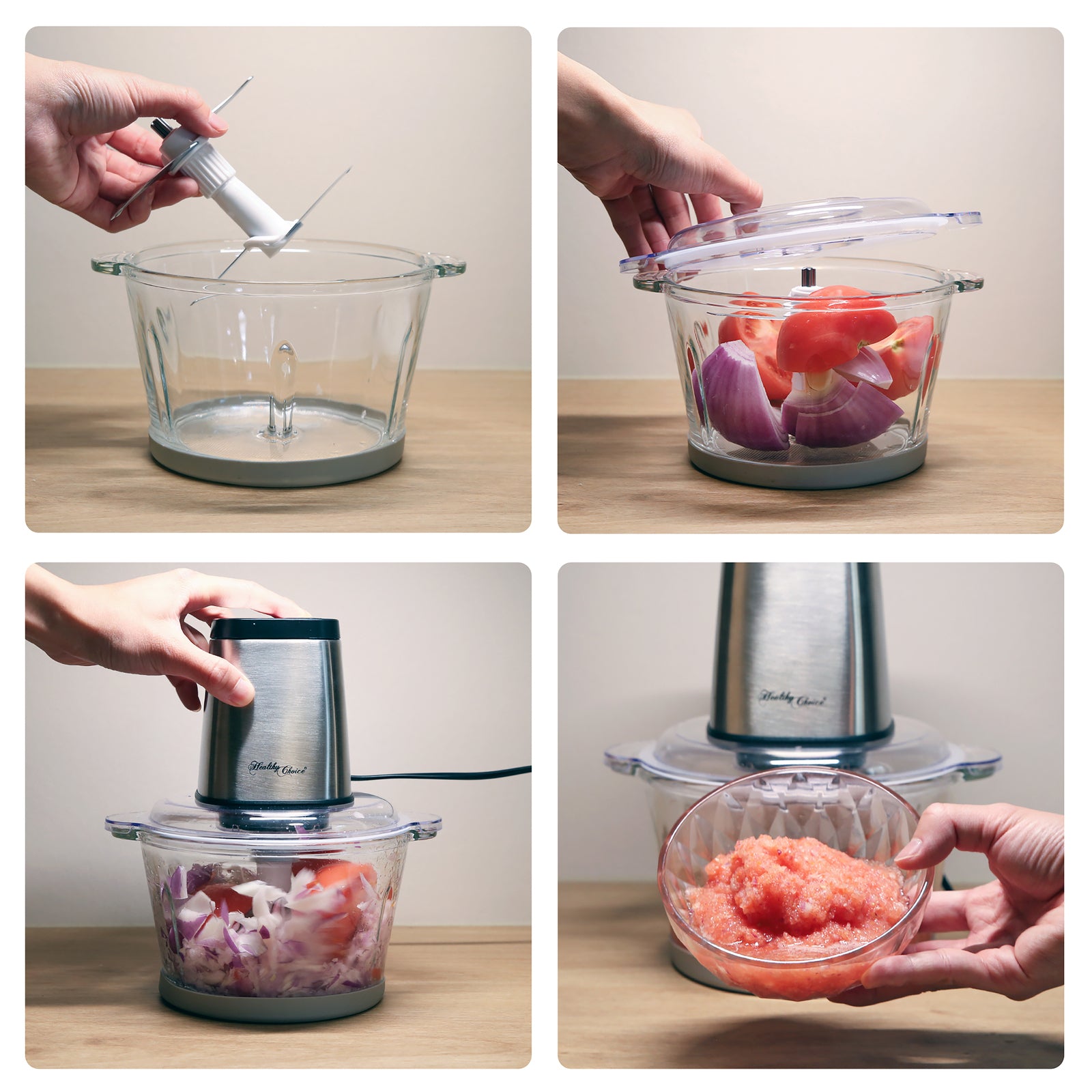 Large Powerful Food Chopper/ Stainless Steel/ 2kg Capacity/ 300W - SuperSaverAU - view 4