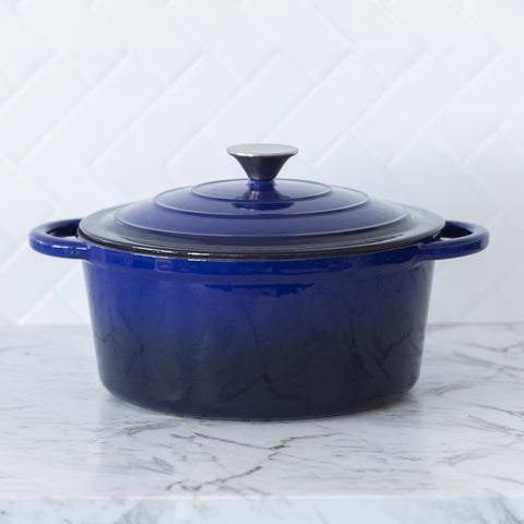26cm Enamelled Cast Iron French Oven Casserole (4.7L) - Blue - SuperSaverAU - view 2
