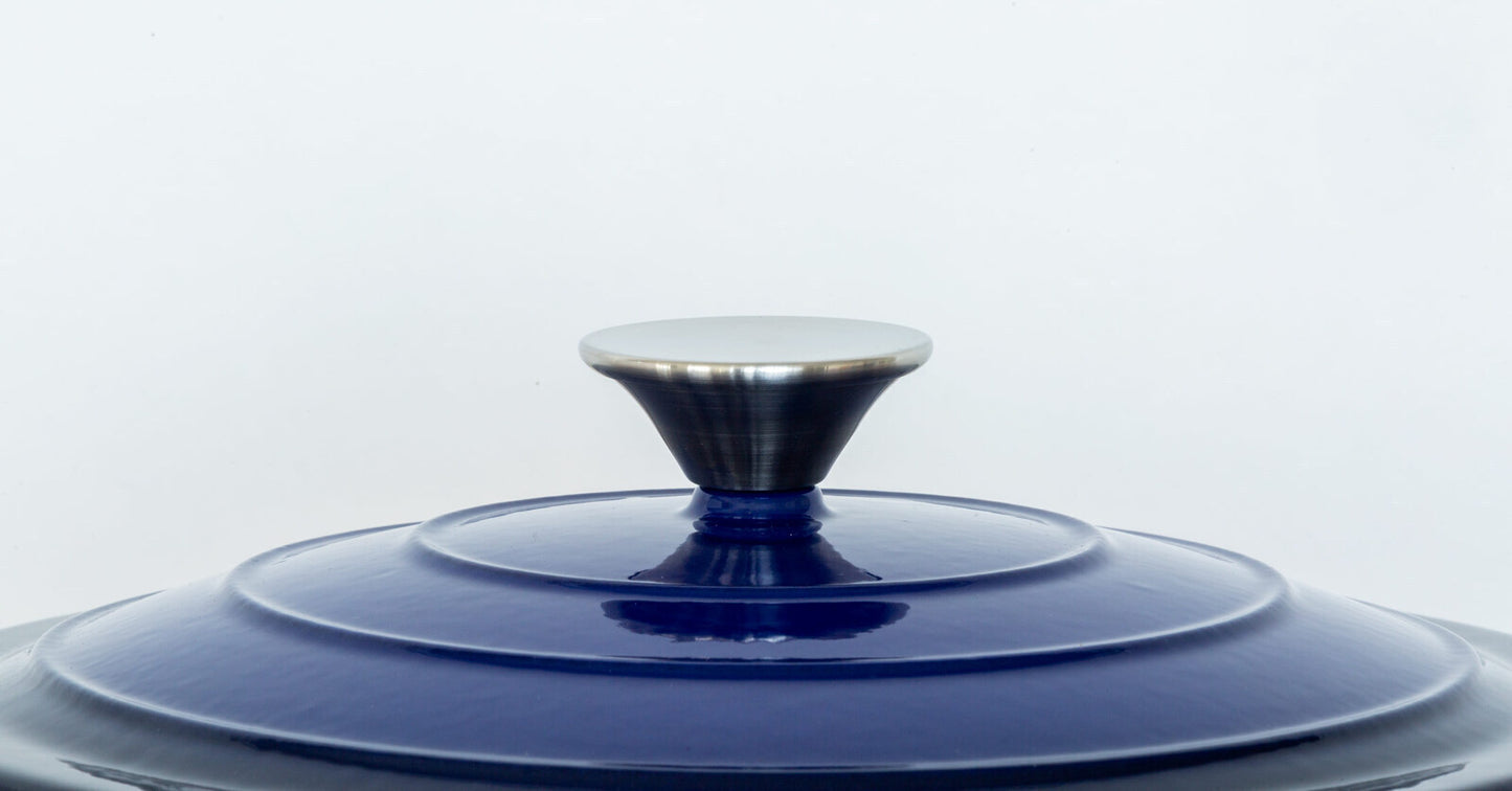 26cm Enamelled Cast Iron French Oven Casserole (4.7L) - Blue
