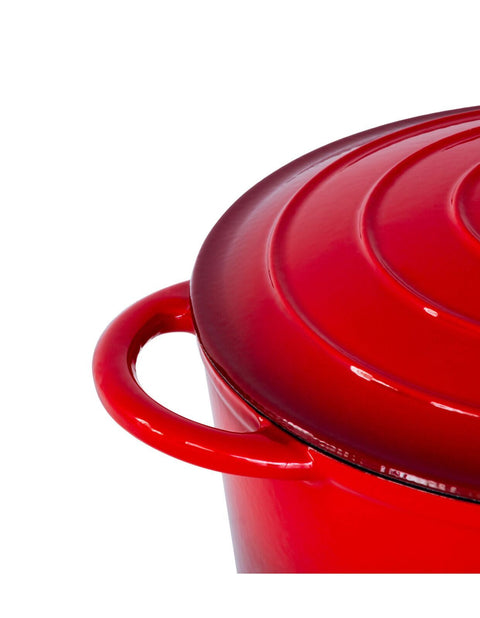 26cm Enamelled Cast Iron French Oven Casserole (4.7L) - Red - SuperSaverAU - view 2