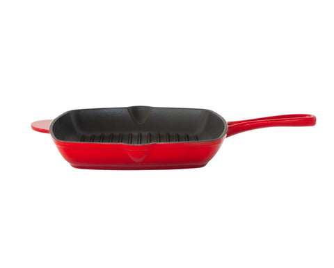 Enamelled Cast Iron Square Grill Pan (44 x 30 x 4.7 cm) - Red - SuperSaverAU - view 2