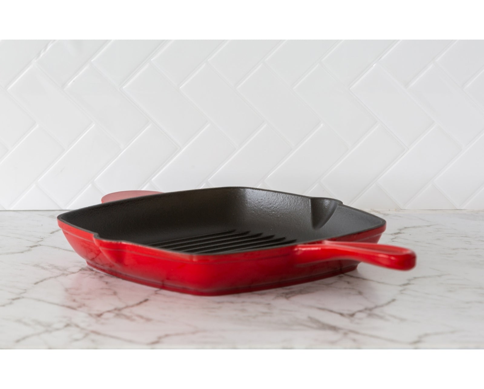 Enamelled Cast Iron Square Grill Pan (44 x 30 x 4.7 cm) - Red - SuperSaverAU - view 4