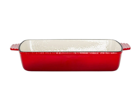 Enamelled Cast Iron 38.5x23cm Rectangular Roaster (3.4L) - Red - SuperSaverAU - view 1