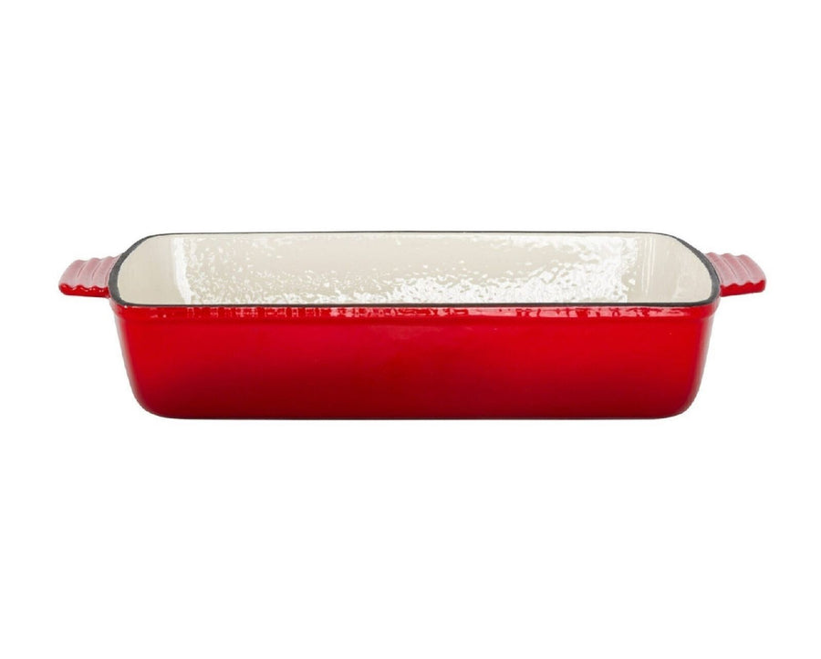 Enamelled Cast Iron 38.5x23cm Rectangular Roaster (3.4L) - Red - SuperSaverAU - view 1