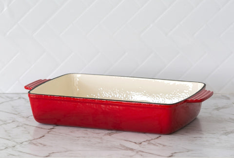Enamelled Cast Iron 38.5x23cm Rectangular Roaster (3.4L) - Red - SuperSaverAU - view 2