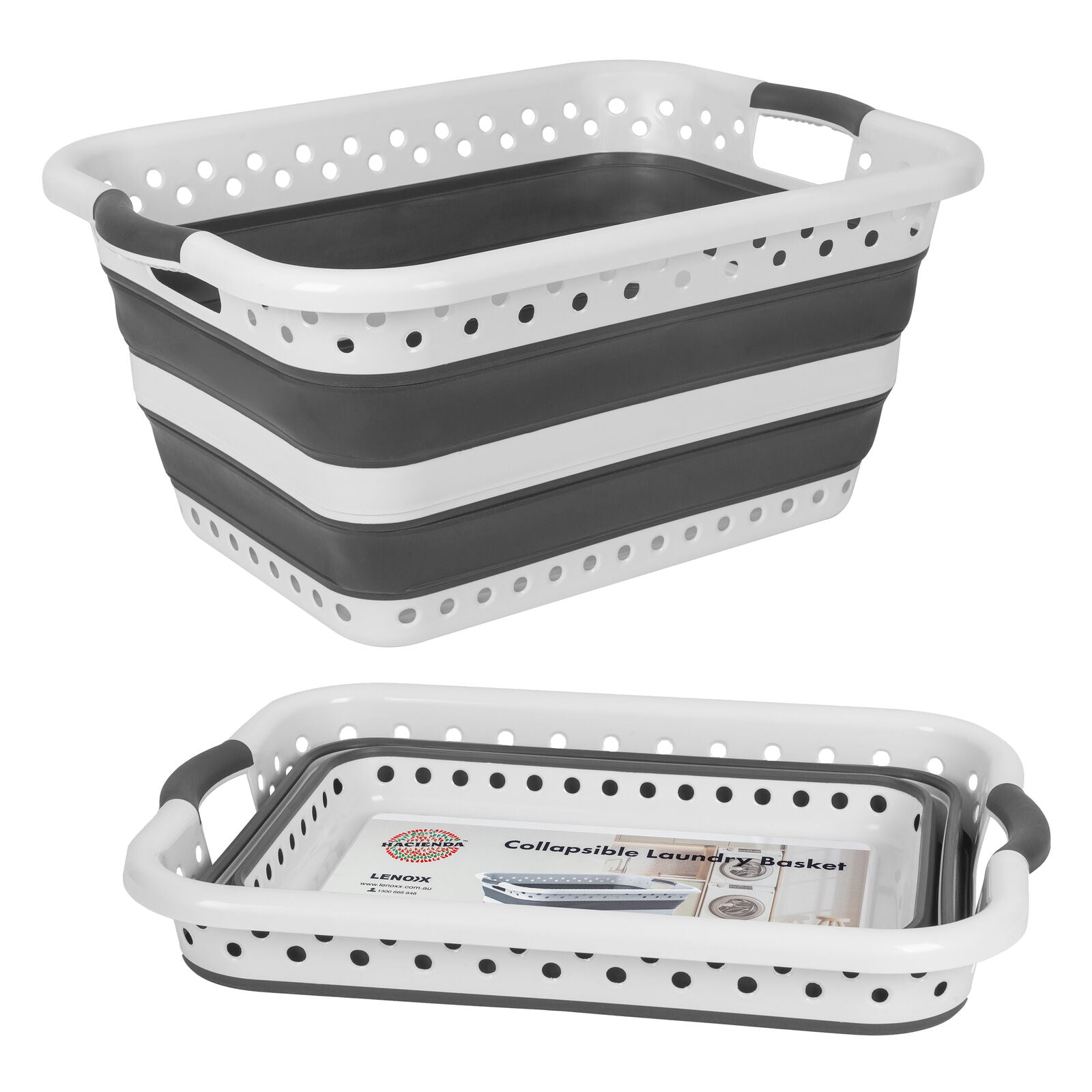 Collapsible Laundry Basket 45L - Space-Saving Hamper with Built-in Handles - SuperSaverAU - view 1