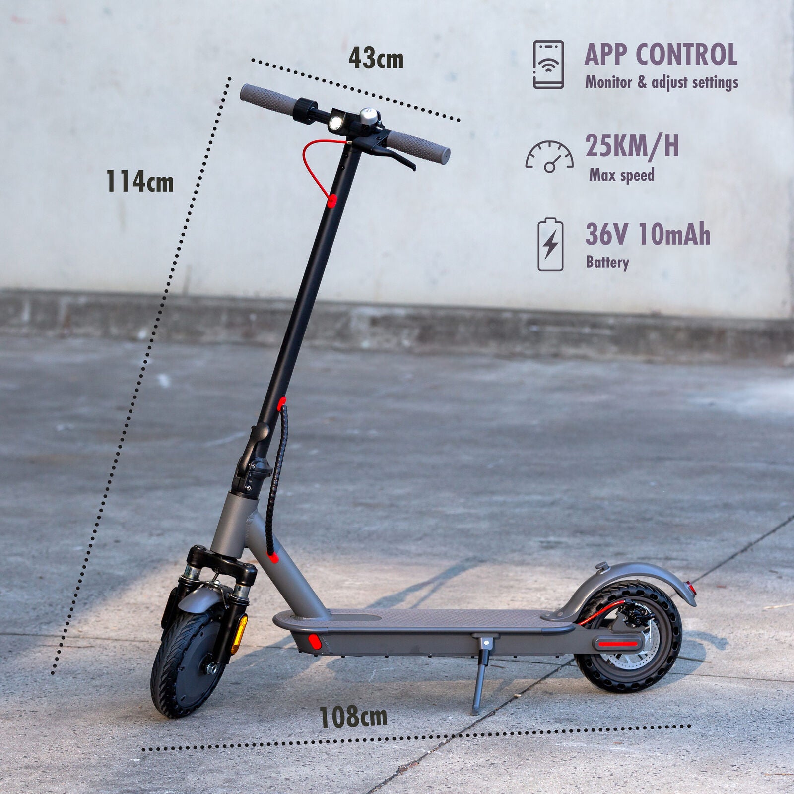 Lenoxx ES150 Electric Scooter with 350W Motor & 25kph Speed