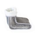 Premium Grey Plush Flannel Fleece Electric Foot Warmer 4 Heat Settings