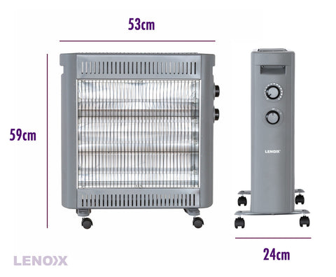 2200W Quartz Infrared Radiant Heater with Adjustable Thermostat and 2 Power Settings - SuperSaverAU - view 2