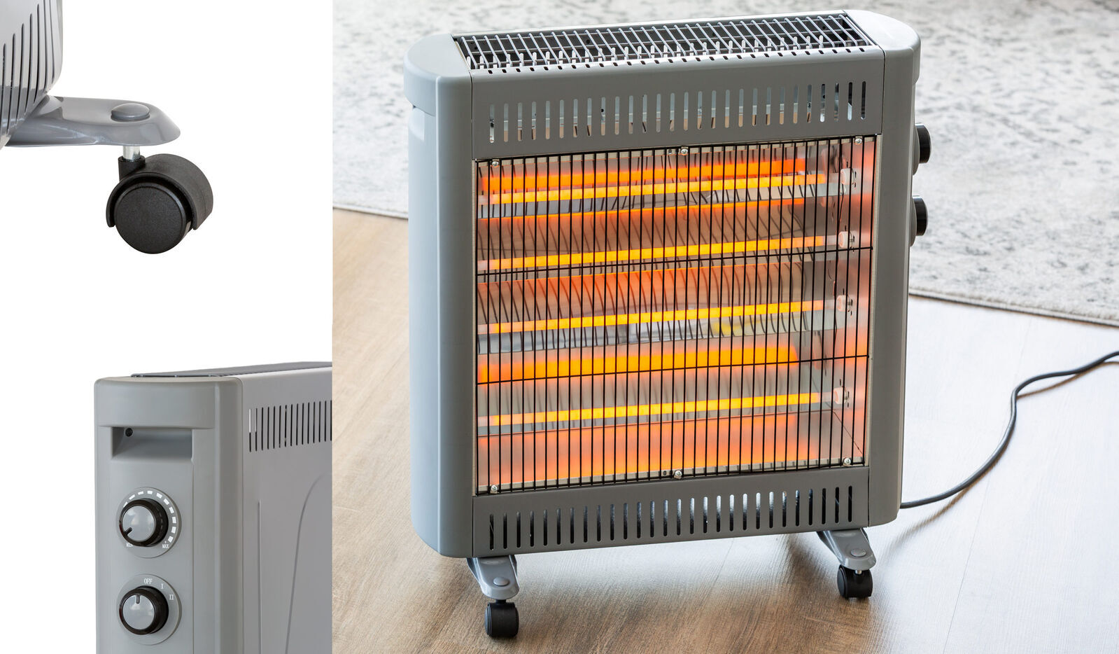 2200W Quartz Infrared Radiant Heater with Adjustable Thermostat and 2 Power Settings - SuperSaverAU - view 6