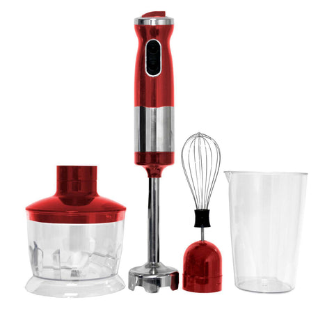 Premium Red Electric Stick Blender and Hand Mixer Set with 750ml Beaker