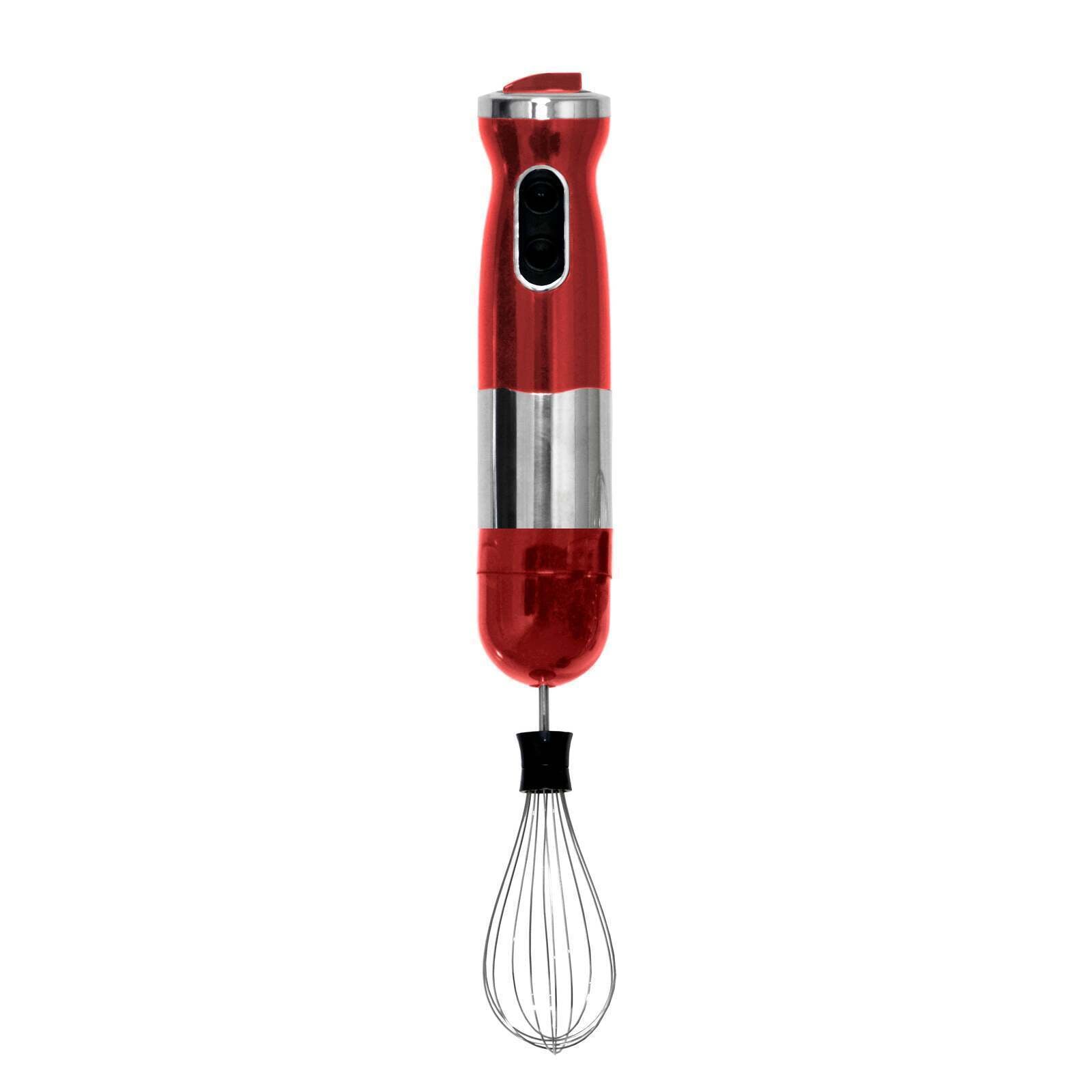 Premium Red Electric Stick Blender and Hand Mixer Set with 750ml Beaker