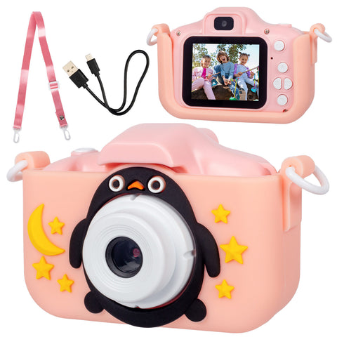 Kids Digital Dual Lens Camera, 4x Zoom and HD Video Recording (Pink) - SuperSaverAU - view 2