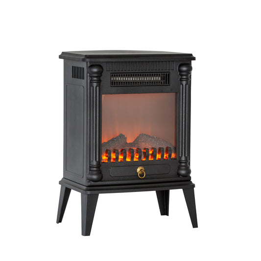 Lenoxx Electric Log Fireplace Heater 1000W/2000W with Overheat Protection and Flame Effect