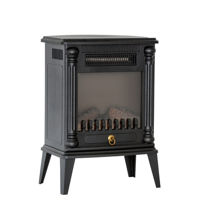 Lenoxx Electric Log Fireplace Heater 1000W/2000W with Overheat Protection and Flame Effect