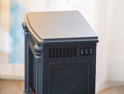 Lenoxx Electric Log Fireplace Heater 1000W/2000W with Overheat Protection and Flame Effect