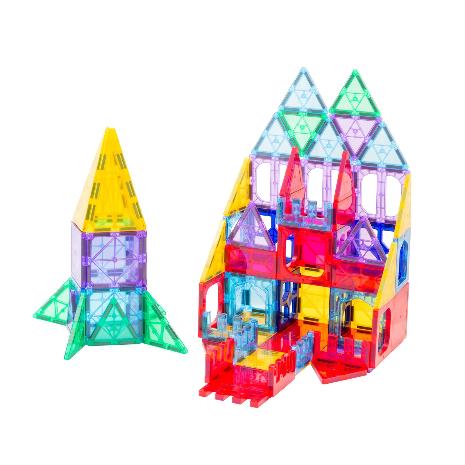 78 Pcs non-toxic STEM Educational, Durable Magnetic Tiles/Puzzle with Storage Bag - SuperSaverAU - view 1