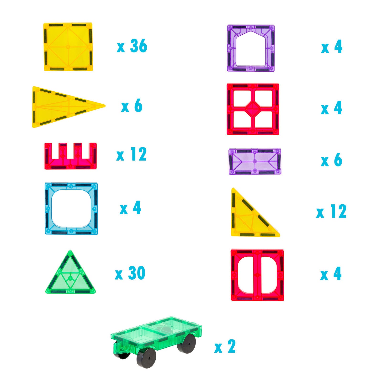 120 Pcs non-toxic STEM Educational, Durable Magnetic Tiles/Puzzle with Storage Bag - SuperSaverAU - view 3