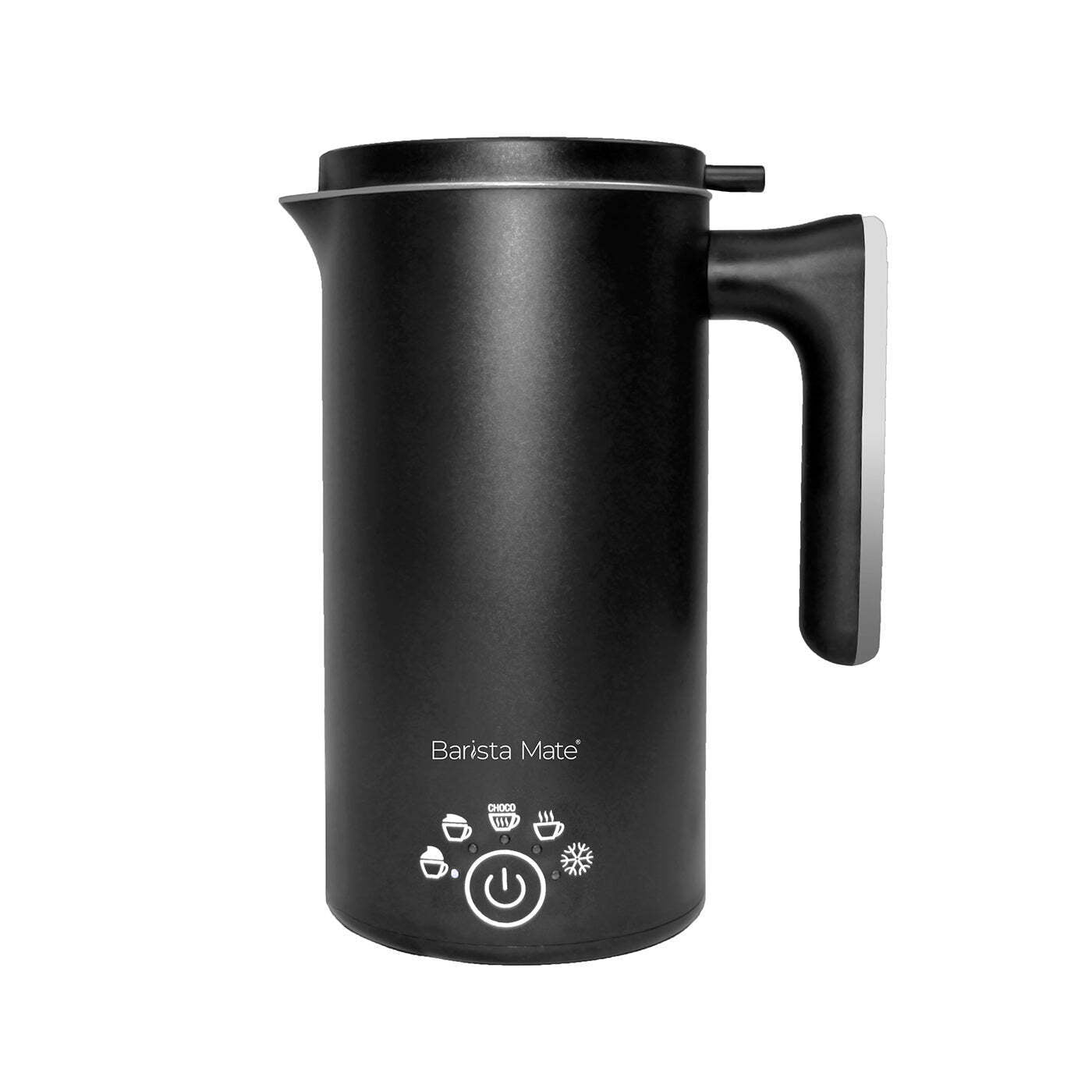 Hot & Cold Milk Frother Black 500W 5 Modes Foam Heating Cold Froth 250mL