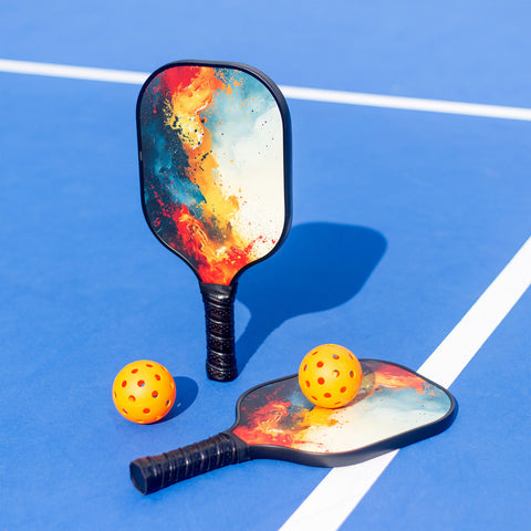Pickleball Set with 6 Aerodynamic Balls and 2 Fiberglass Paddles - SuperSaverAU - view 2