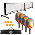 Pickleball Set with 4 Fiberglass Paddles, 6 Balls, Net, and Carry Bag - SuperSaverAU - view 1