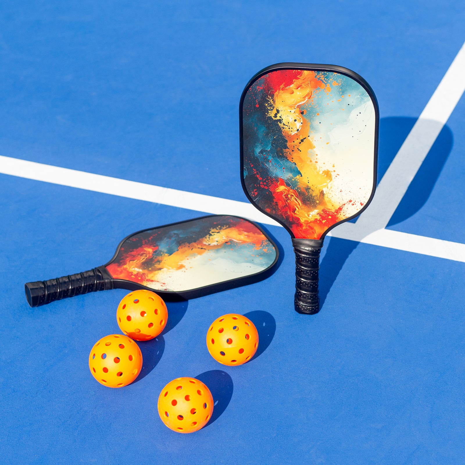 Pickleball Set with 4 Fiberglass Paddles, 6 Balls, Net, and Carry Bag - SuperSaverAU - view 6