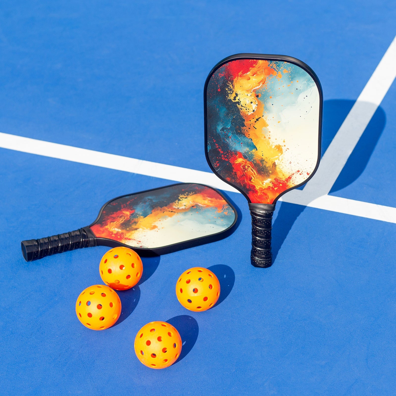 Pickleball Set with 4 Fiberglass Paddles, 6 Balls, Net, and Carry Bag - SuperSaverAU - view 6