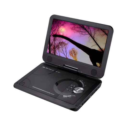 10.1" Portable DVD Player with 270° Swivel Screen, Rechargeable Battery & Multi-Format Support