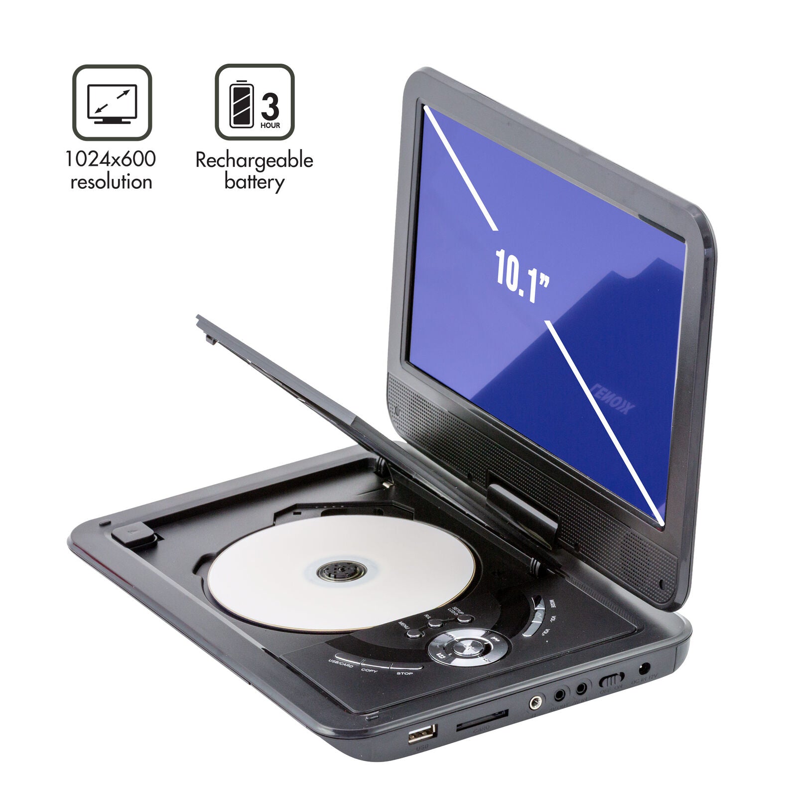 10.1" Portable DVD Player with 270° Swivel Screen, Rechargeable Battery & Multi-Format Support - SuperSaverAU - view 5