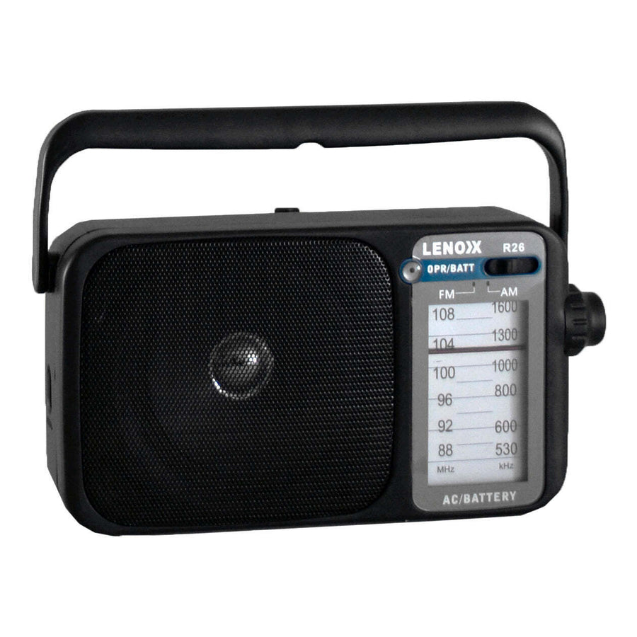 Black AM/FM Mantle Radio Battery Operated with 540-1600 Bandwidth and Portable Carry Handle - SuperSaverAU - view 1